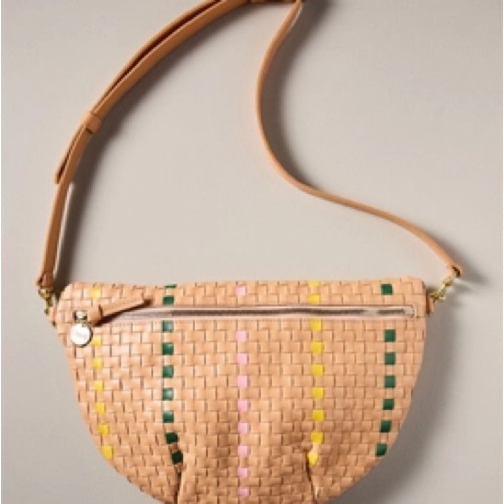Clare V. Grande Fanny Bisque Woven Check